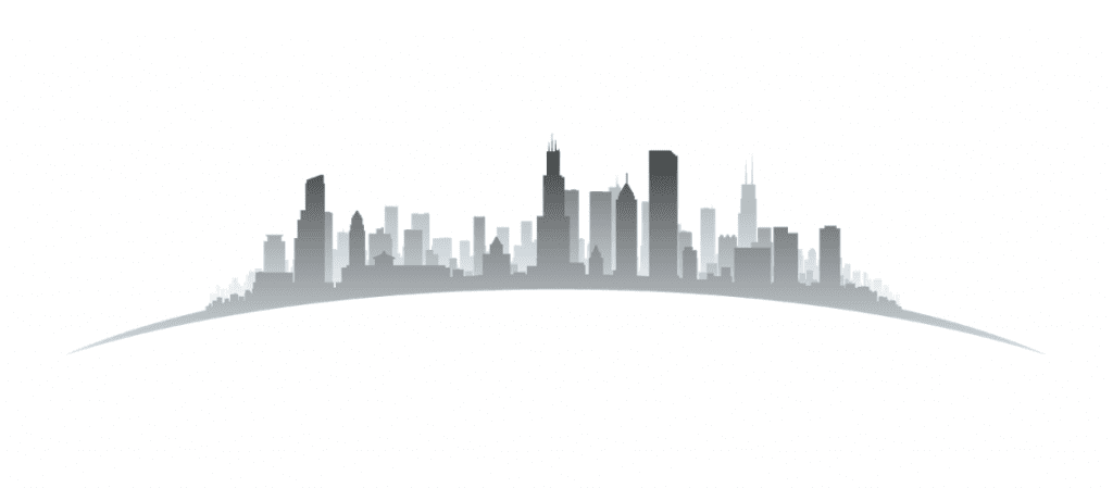 A simplified artistic representation of the Chicago skyline