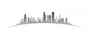 A simplified artistic representation of the Chicago skyline