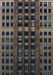 Glass and brick commercial building