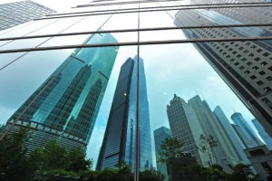 glass commercial building Reflection